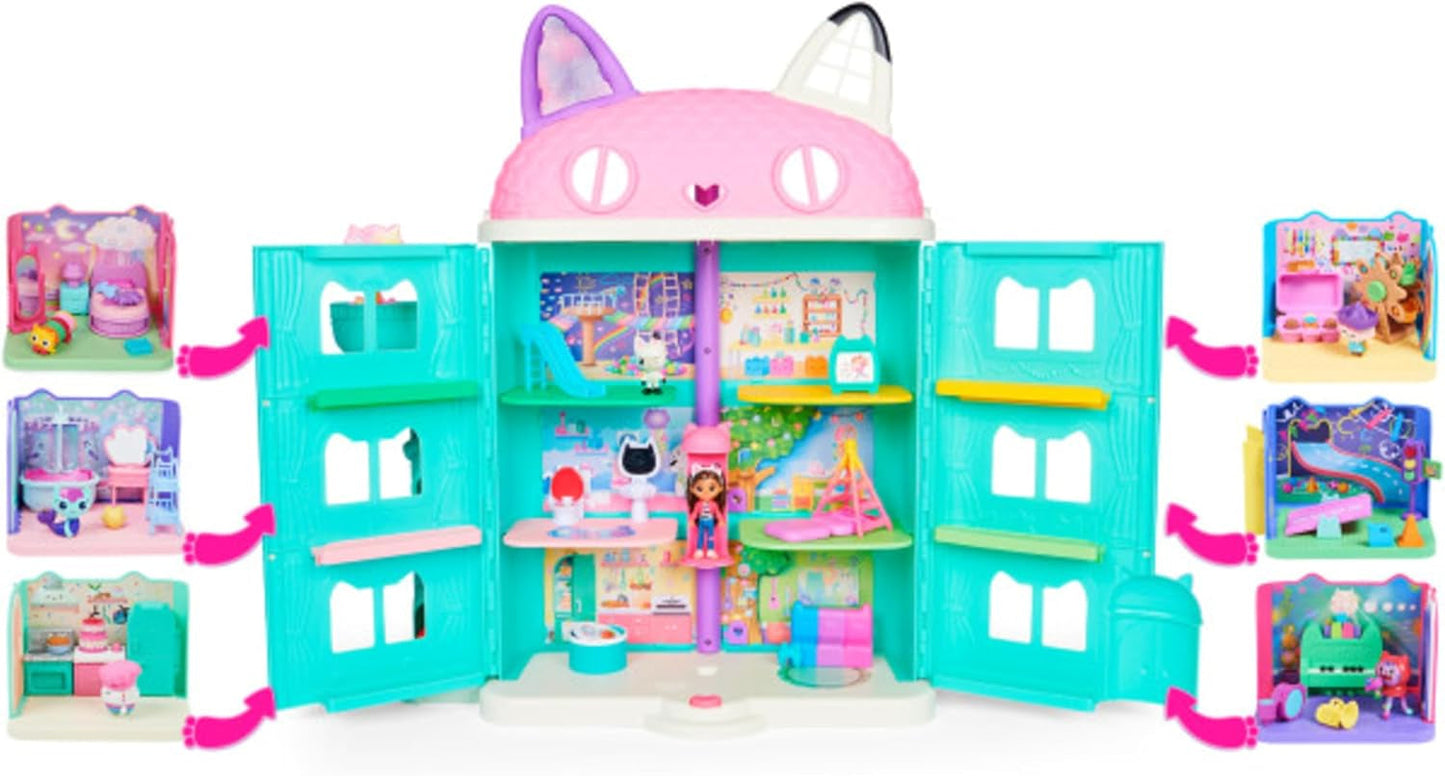 DREAMWORKS GABBY'S DOLLS HOUSE – Deluxe-Zimmer-Spielset, Kitty-Narwal-Partyraum, thematische Möbel und Accessoires, ab 3 Jahren
