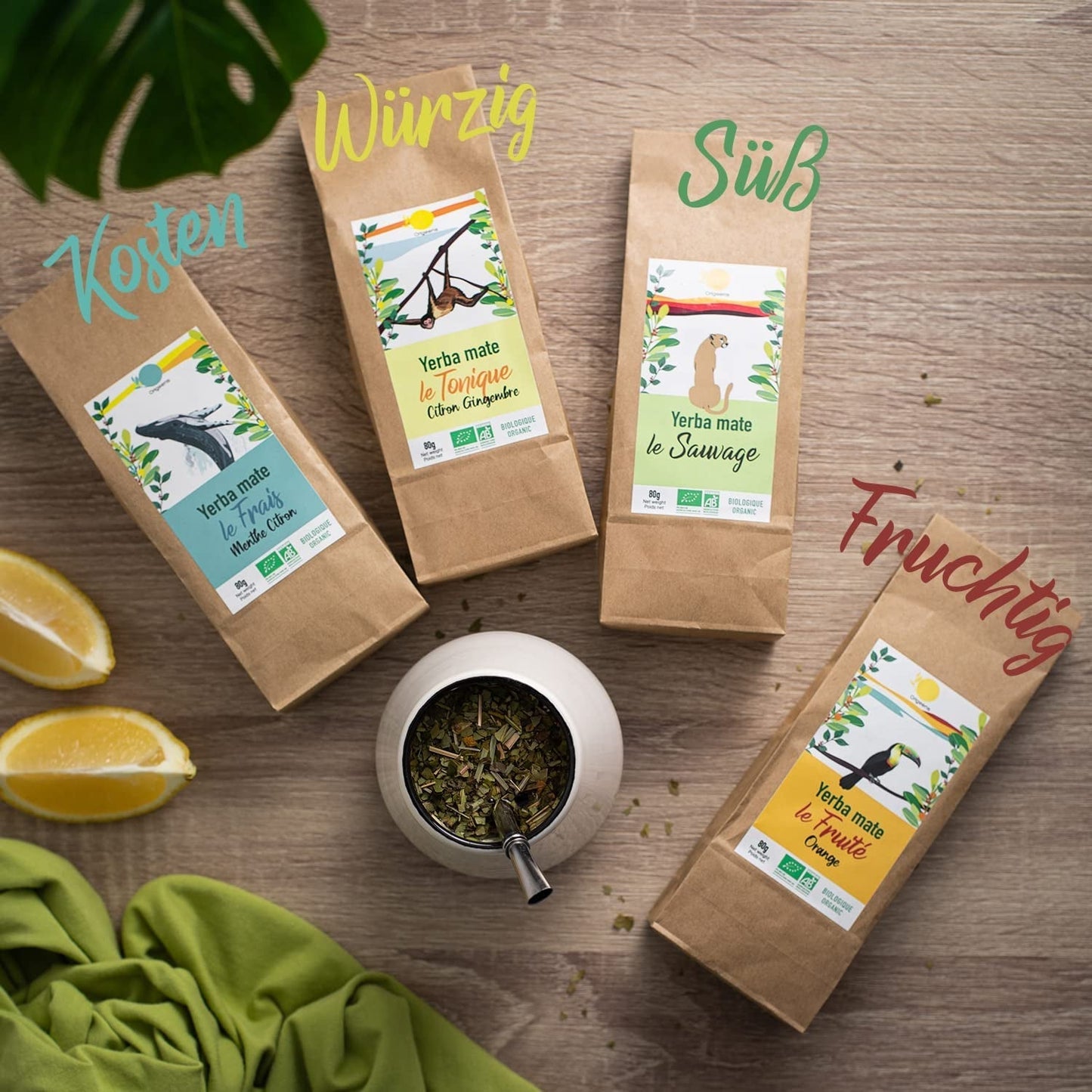 ORIGEENS BIO MATE TEE GESCHENKSET X4 I Yerba Mate Bio 4X80G I Yerba Mate Teeset, Geschenkidee