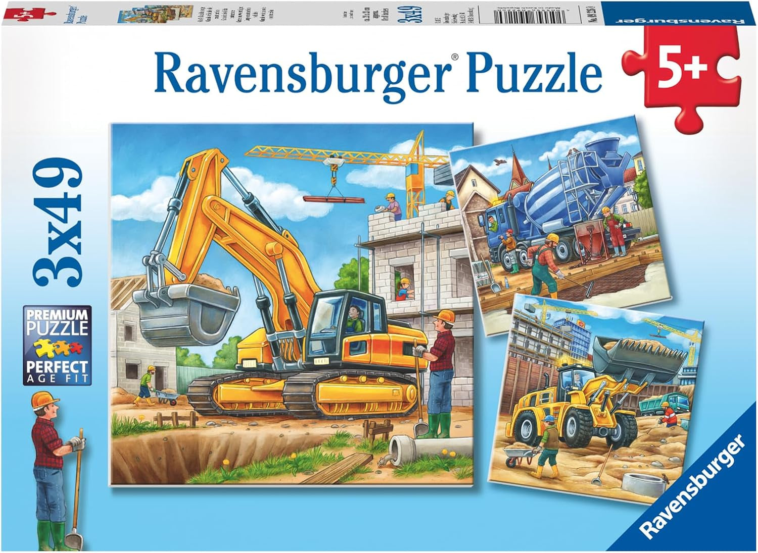 Ravensburger Puzzle für Kinder – 09226 Große Baufahrzeuge – Puzzle für Kinder 5+ 3X49 Teile Puzzle Naty Shop Standardtitel