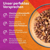 WHISKAS Duo-Beutel für Nassfutterportionen, Multipack, klassische Kombination in Gelee, 12 x 85 g