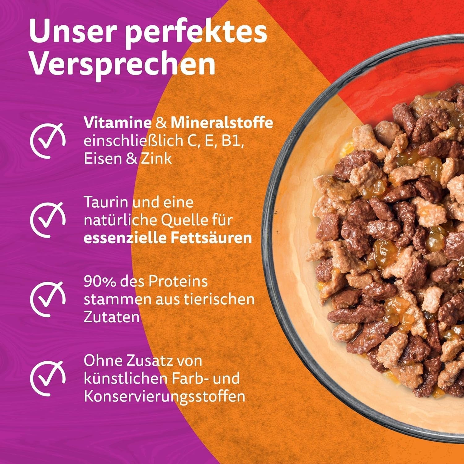 WHISKAS Duo-Beutel für Nassfutterportionen, Multipack, klassische Kombination in Gelee, 12 x 85 g