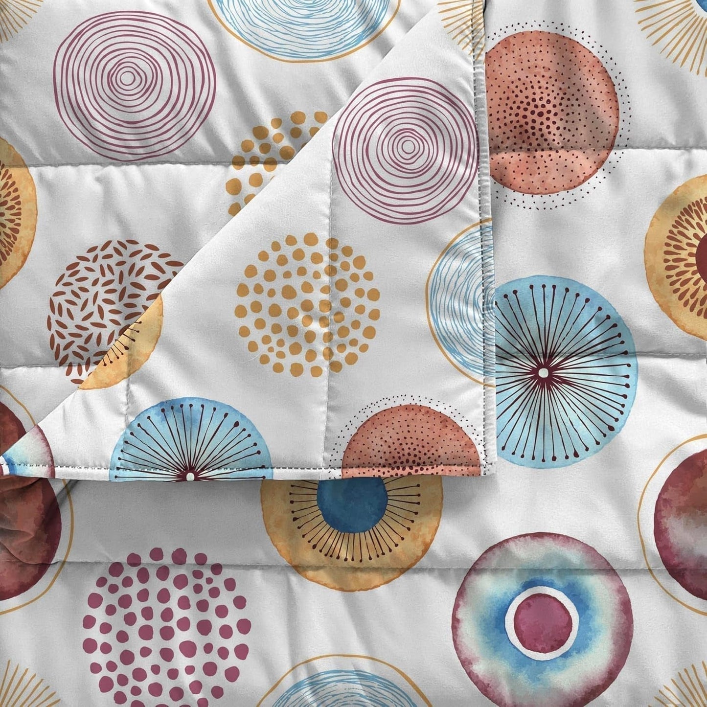 Italienische Bettwäsche Basic Sommersteppdecke, bedruckte Mikrofaser, 250 x 240 cm, rund Steppdecken und Steppdecken Naty Shop