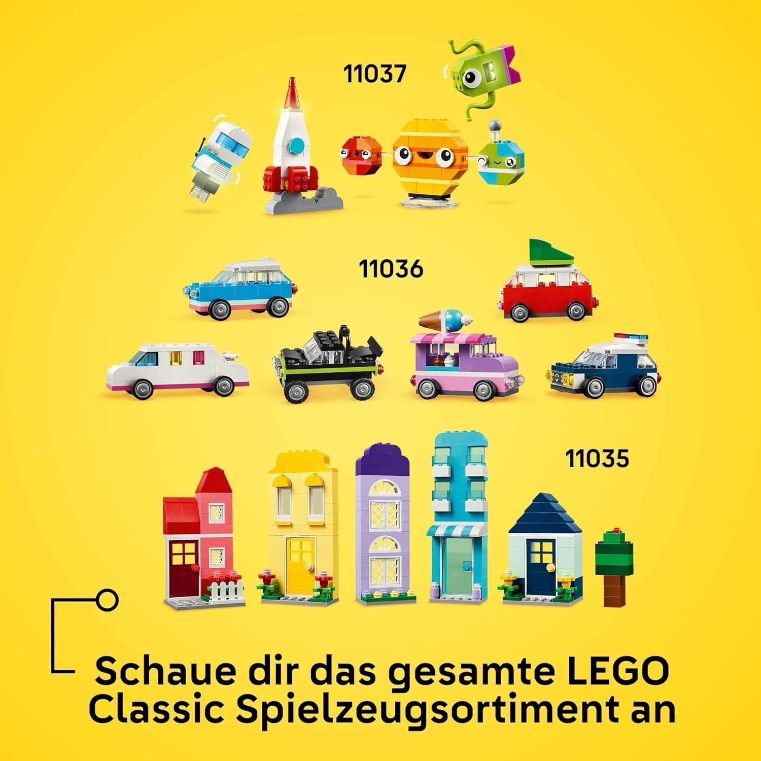 LEGO Classic Creative Animals, Box mit bunten Steinen, Baustein-Tierfiguren wie Hund, Katze, Hase, Hamster und Vogel, Konstruktionsspielzeug für Jungen und Mädchen ab 5 Jahren 11034 Bausets Besuchen Sie den LEGO-Store