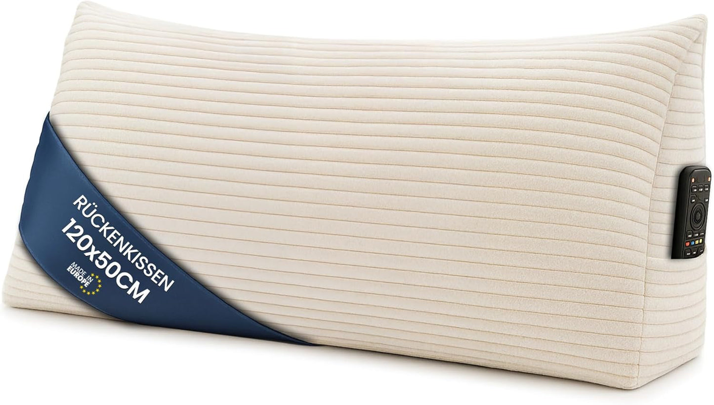 Federkissen, Rückenkissen, Samtkissen, Breite 70 cm – Lesekissen für Bett, Sofa und Sofa, großes Sofakissen, Wandkissen, Sofakissen, Lesekissen, Rückenstützkissen, hellgrau
