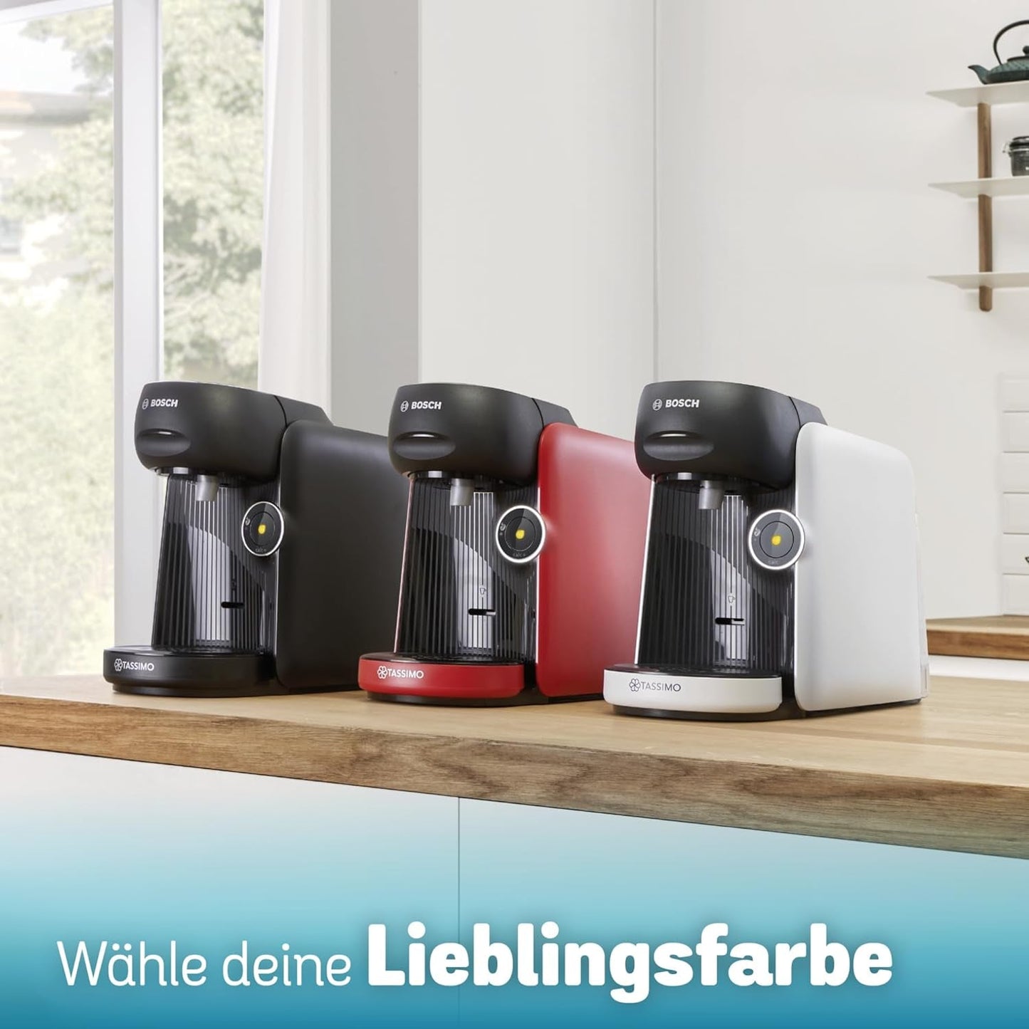 Bosch Tassimo finesse TAS162E Kapsel-Espressomaschine, 70 Getränke, intensiverer Kaffee auf Knopfdruck, automatische Abschaltung, nachhaltig, perfekte Dosierung, 1400 W, schwarz/schwarz
