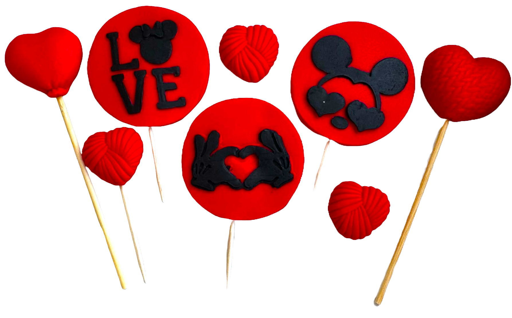 Set mit 8 essbaren Zuckerpastendekorationen, LOVE Zuckerpastendekorationen Naty Shop