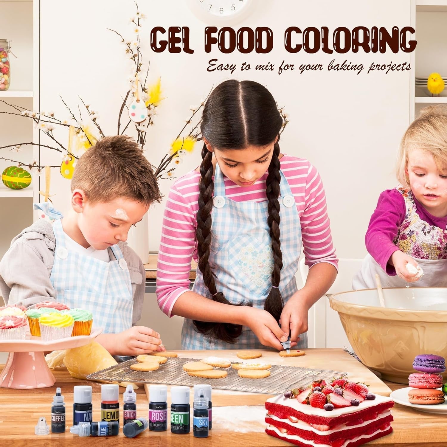 Gel-Lebensmittelfarbe – hochkonzentrierte Gel-Lebensmittelfarbe für Kuchen, Backen, Ostereier, Getränke – zuckerfreie Lebensmittelfarbe für Fondant, Zuckerguss, Schleim, Kuchendekoration (roter Samt, 150 g)