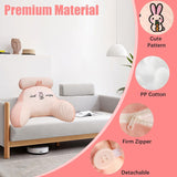 Lesekissen, Bettkissen, extra großes Rückenkissen für Erwachsene, 70 x 50 cm, zum Lesen mit abnehmbarer Nackenrolle und Stützarm, bequemes Lesekissen für Bett und Sofa (Rosa, extra groß)