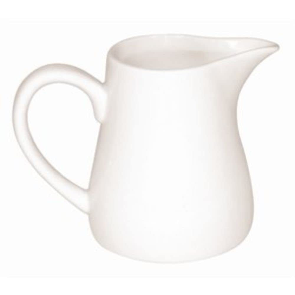 Olympia Whiteware Servierkannen 170 ml/6 oz (6er-Pack), weißes Porzellan – Kanne mit Henkel, ideal für Milch, Sahne, Vanillepudding, Soßen, Bratensoße – spülmaschinen- und mikrowellengeeignet, Café-Restaurant-Hausgebrauch, U819