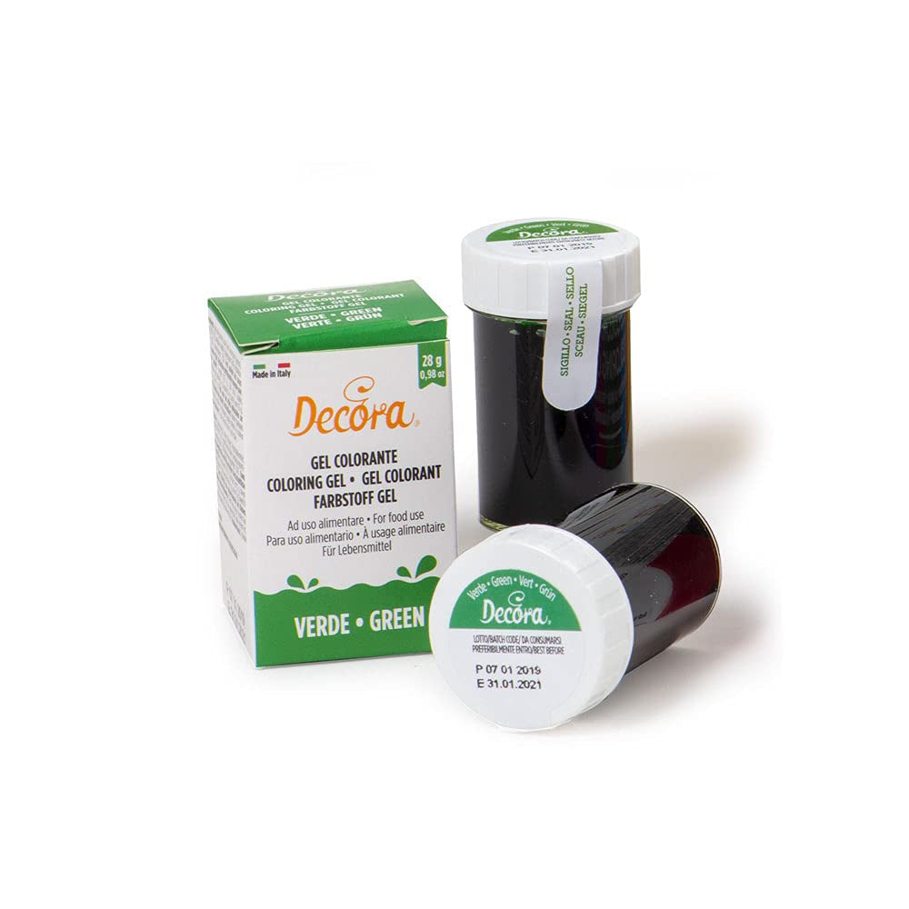 , 9600819 Gel-Lebensmittelfarbe, Gel-Lebensmittelfarbe, ideal für Beschichtungen und Dekorationen, erzeugt intensive und leuchtende Farben, hergestellt in Italien, 28 Gramm, blattgrüne Farbe.