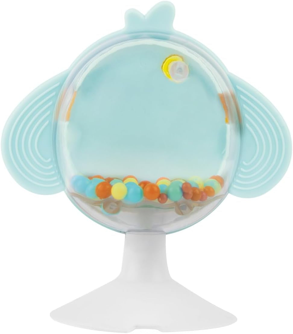 Chicco Essensgeschenkset Dou Dou, Lätzchenset, Hochstuhlspielzeug mit Saugnapf in Form eines süßen Huhns, mit zwei bunten Rasseln, leicht zu fangen ab 6 Monaten Babyspielzeug Naty Shop