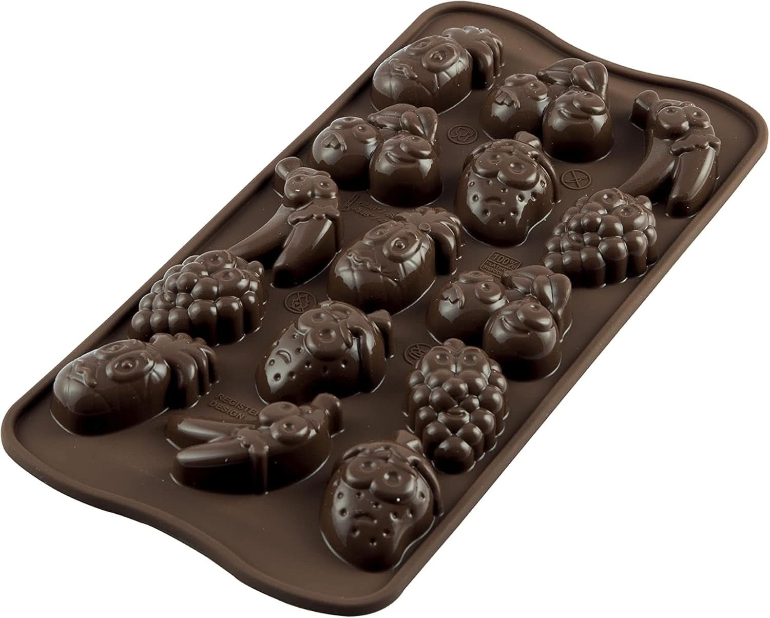Silikonform Praline Silikomart Früchte 3,2 x 3,2 x H 1,5 cm, 10 ml, 15 Mulden (SCG32) Kitchen Naty Shop
