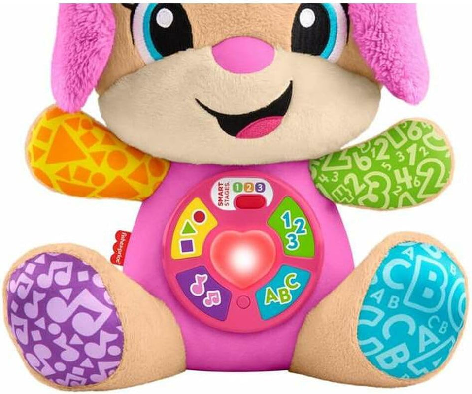 Fisher-Price Laugh & Learn JFD35 Stofftier mit intelligenten Stufen, musikalisches Lernspielzeug für Babys ab 6 Monaten, mehrsprachige Version: Italienisch, Spanisch, Portugiesisch, Englisch, JFD35 Baby Toys Naty Shop