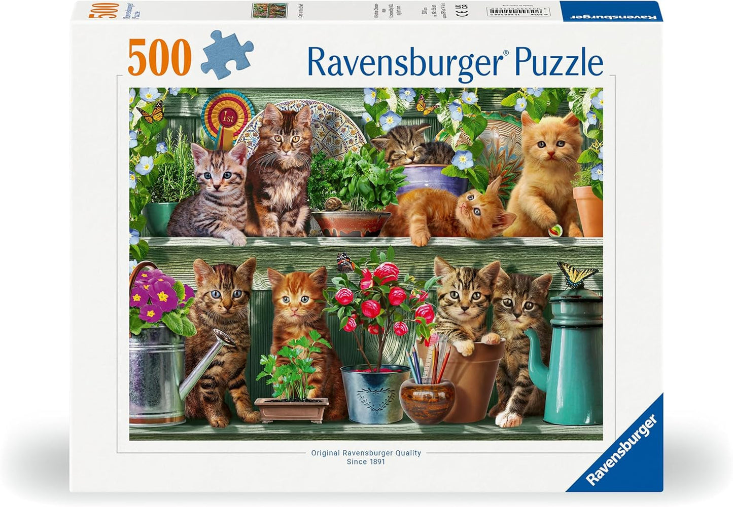 Ravensburger Puzzle 12000205 - Katzen Im Regal - 500-teiliges Puzzle für Erwachsene und Kinder ab 10 Jahren, Tierpuzzle mit Katzenmotiv Puzzle Naty Shop