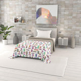 Fantasiebedruckte Sommerdecke, Polyesterfüllung, Blütenblätter, 260 x 270 cm. Steppdecken und Steppdecken Naty Shop, mehrfarbig, 220 x 270 cm