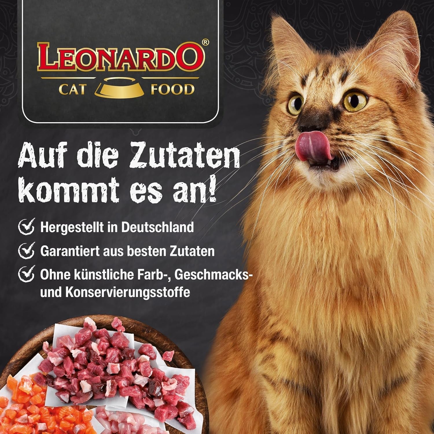 LEONARDO Nassfutter [6x400g Meeresfrüchte] | Nasses, getreidefreies Katzenfutter | Komplettes Nassfutter in Dosen