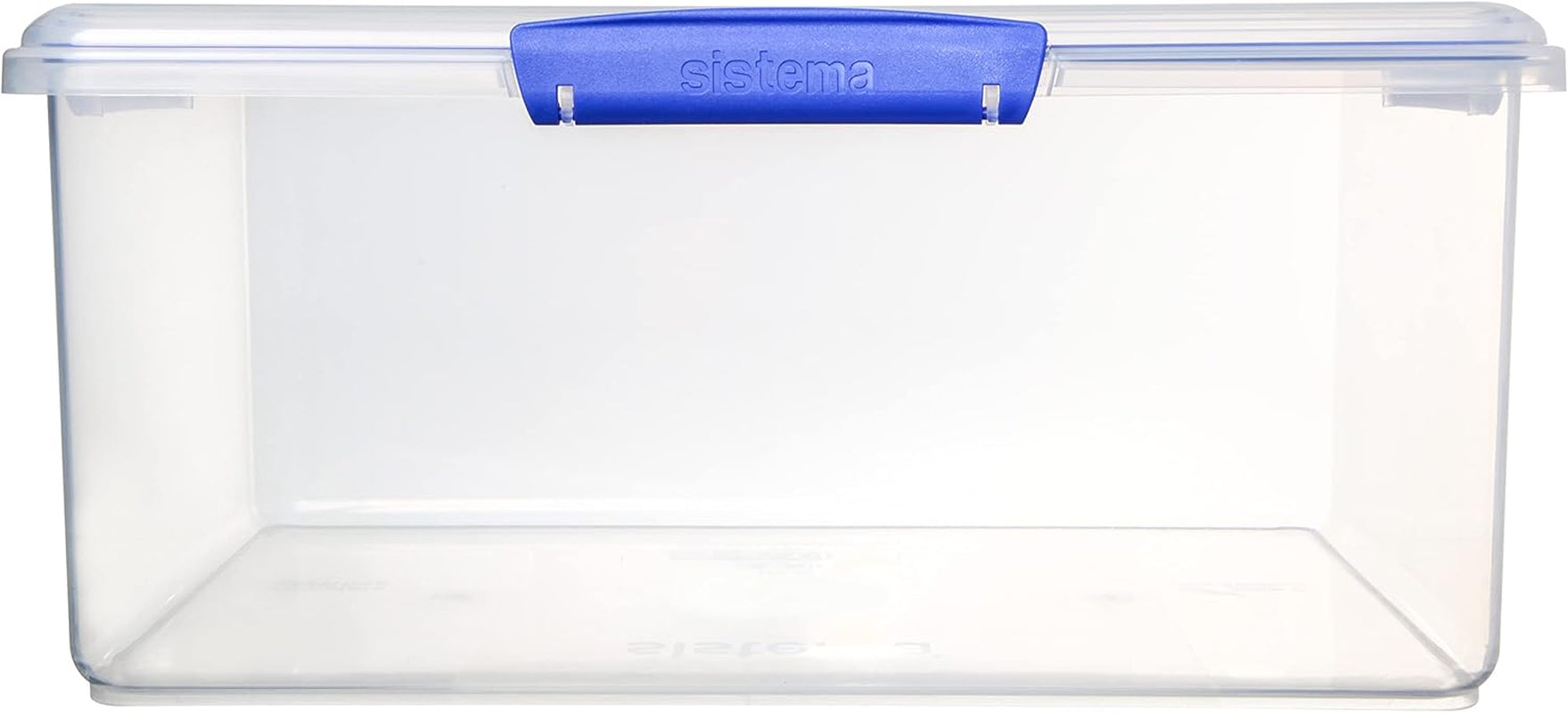 Glas zur Aufbewahrung von Lebensmitteln KLIP IT System | 9,67 l | stapelbares und luftdichtes Vorratsglas mit Deckel, geeignet für Kühl-/Gefrierschrank | BPA-freier Kunststoff | blaue Klammern | 1 Stück (4er-Pack) Naty Shop Lebensmittelaufbewahrungsboxen