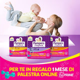 Pampers Progressi & Fit Prime Midi Windeln, Kurzformat, 162 Windeln, Größe 3 (4-9 kg), Online-Mitgliedschaft im Fitnessstudio für 1 Monat als Geschenk