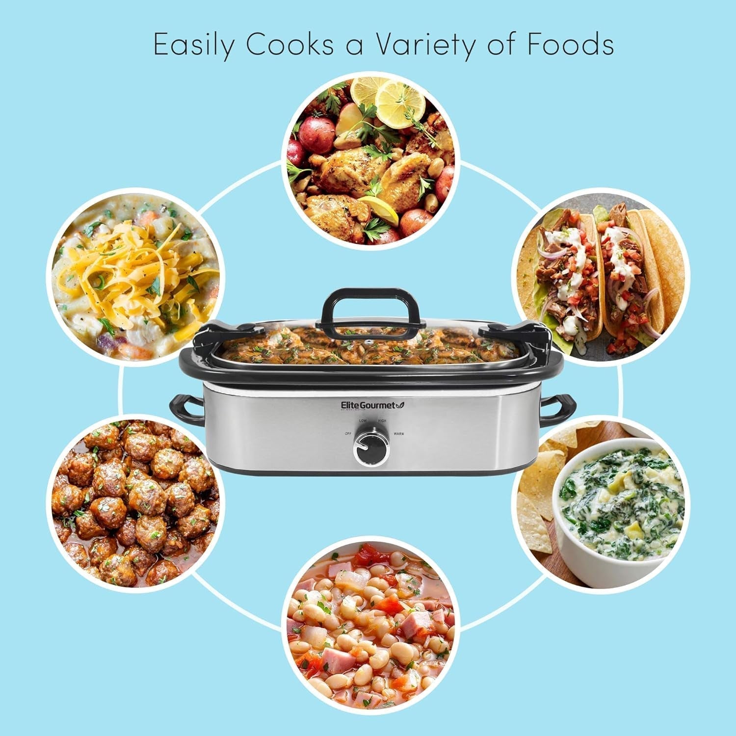 MST-5240SS Slow Cooker, 3,3 Liter, Edelstahl Slow Cooker Naty Shop