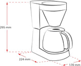 Melitta Easy Top – Espressomaschine mit Filter und Glaskaraffe, für bis zu 10 Kaffeetassen, Schwarz/Edelstahl
