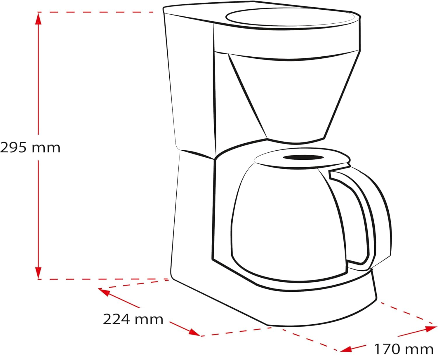 Melitta Easy – Espressomaschine mit Filter und Glaskaraffe, für bis zu 10 Tassen Kaffee, schwarz
