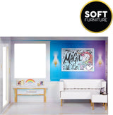 Rainbow High Townhouse – 3-stöckiges Puppenhaus aus Holz mit 5 farbenfrohen Zimmern und Terrasse – Komplett möbliertes Haus mit Aufzug und funktionalem Zubehör – Spielzeug für Kinder von 4–12+ Jahren Naty Shop Puppenhäuser