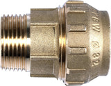 Cornat Klemmverschraubung – Außengewinde Ø 32 mm x 1 Zoll – Messing – mit einem Außengewinde – PE-HD-Rohranschluss / T617532