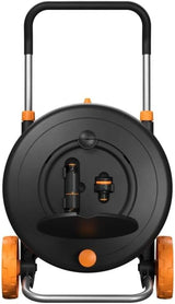 Fiskars Comfort L Wasserrad mit Rädern, All-Inclusive-Bewässerungsset, Gesamtreichweite 31,5 m, automatisches Aufwickeln, universeller Gartenschlauch (Ø 13 mm), universeller Wasserhahnanschluss, 1071670