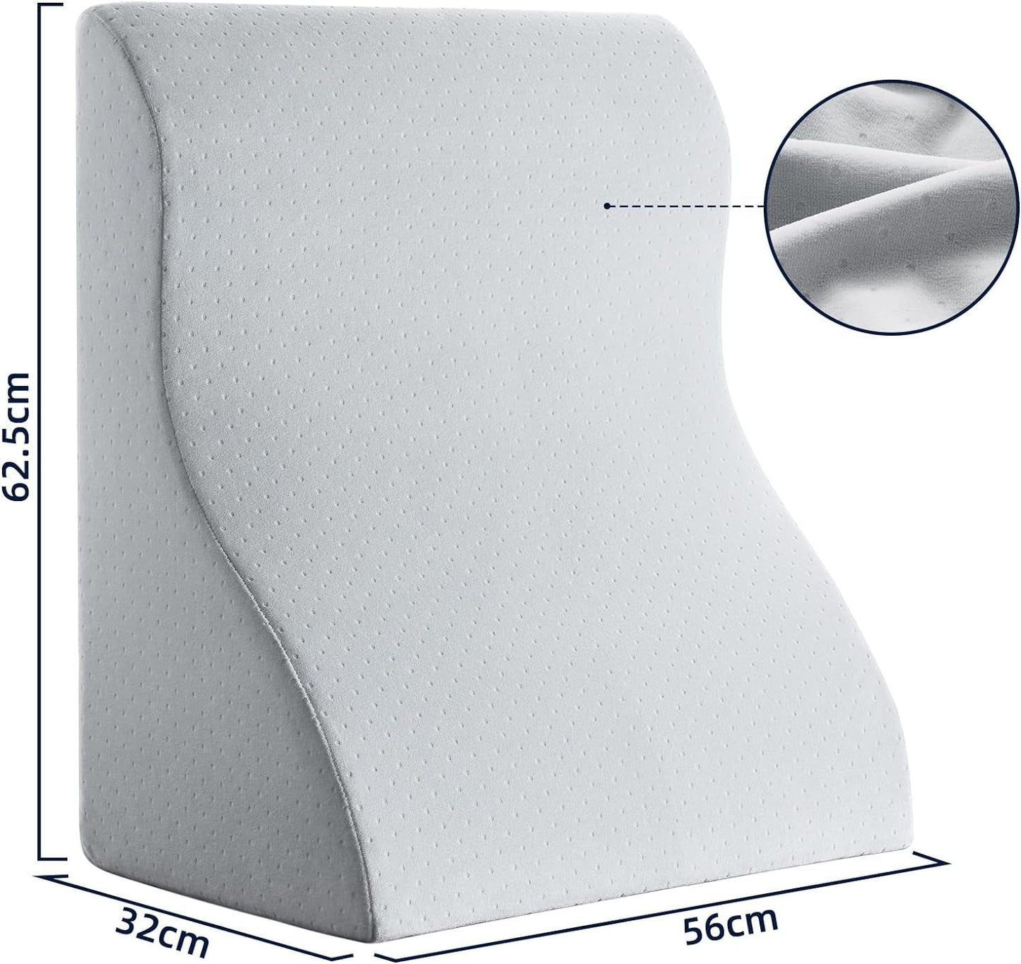 Lesekissen für Bett und Sofa – Memory-Schaum-Federkissen – ergonomisches Rückenlehnenkissen – perfekt zur Unterstützung Ihres Rückens beim Entspannen, Spielen, Lesen oder Fernsehen – breit