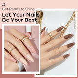 Modelones 35-teiliges Gel-Nagellack-Set, UV-Nagellack-Set mit 48-W-Lampe, Nude-Braun-Weiß-Rosa-Gel-Nagellack-Set, UV-Gel-Nagellack-Set mit Top Coat Base, Nagelstudio-Set