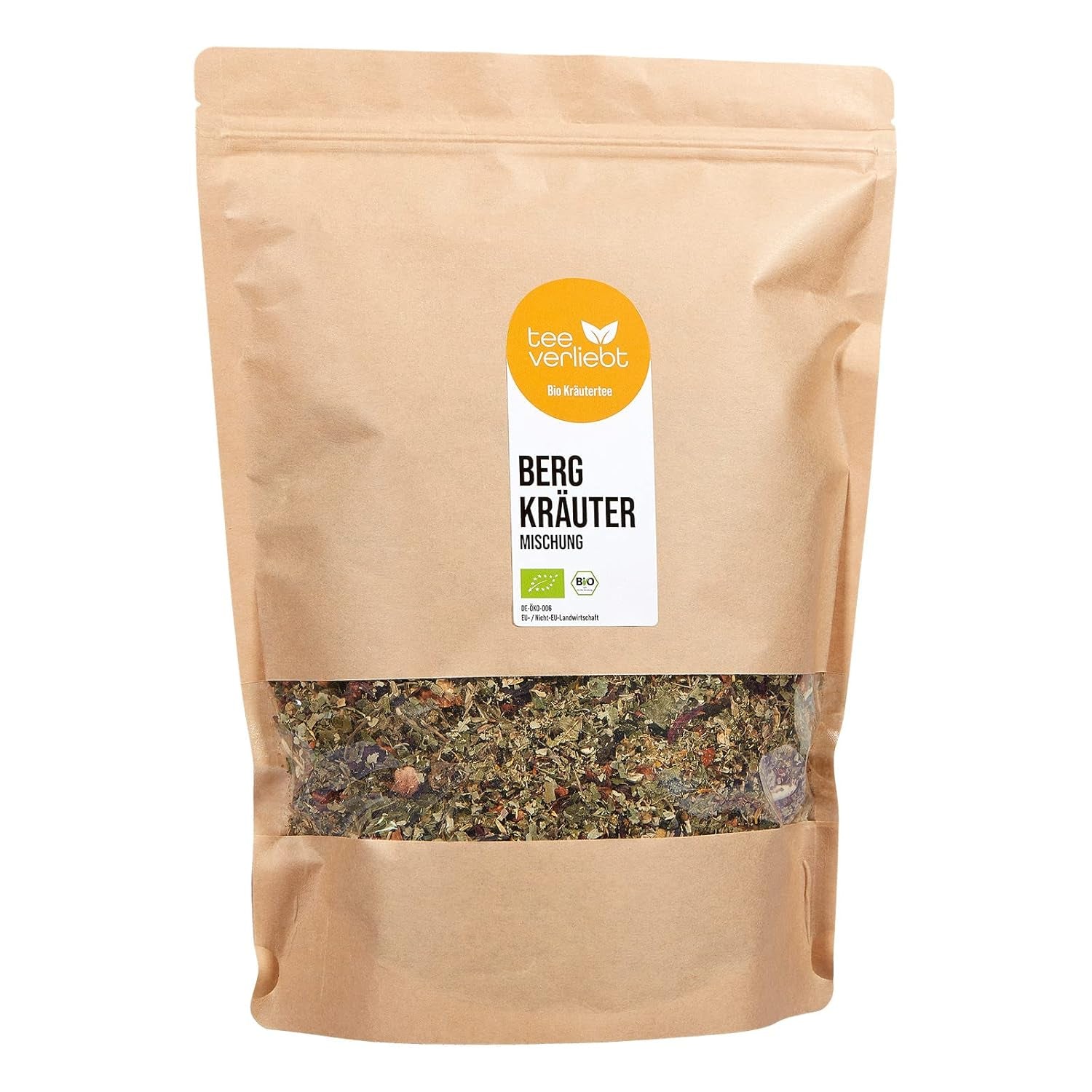 Teeverliebt Bergkräutertee, loser Kräutertee aus Brombeerblättern, Bio-Teemischung, 1 kg