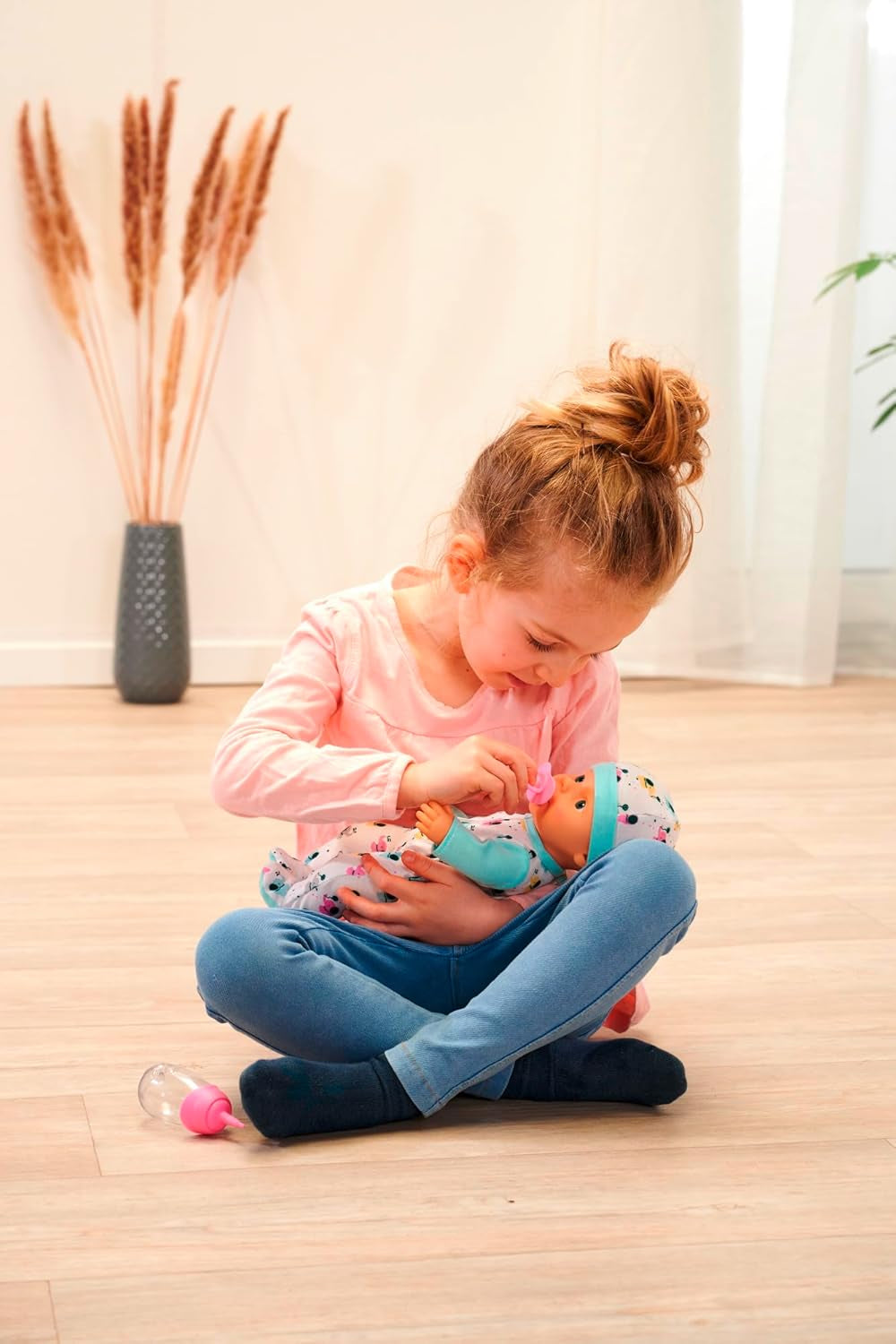 Neugeborenes Baby, kleiner Elefant, Vinylpuppe mit Fütterungs- und Trinkfunktion, Flasche und Schnuller, 30 cm, 2 Jahre alte Puppen Naty Shop