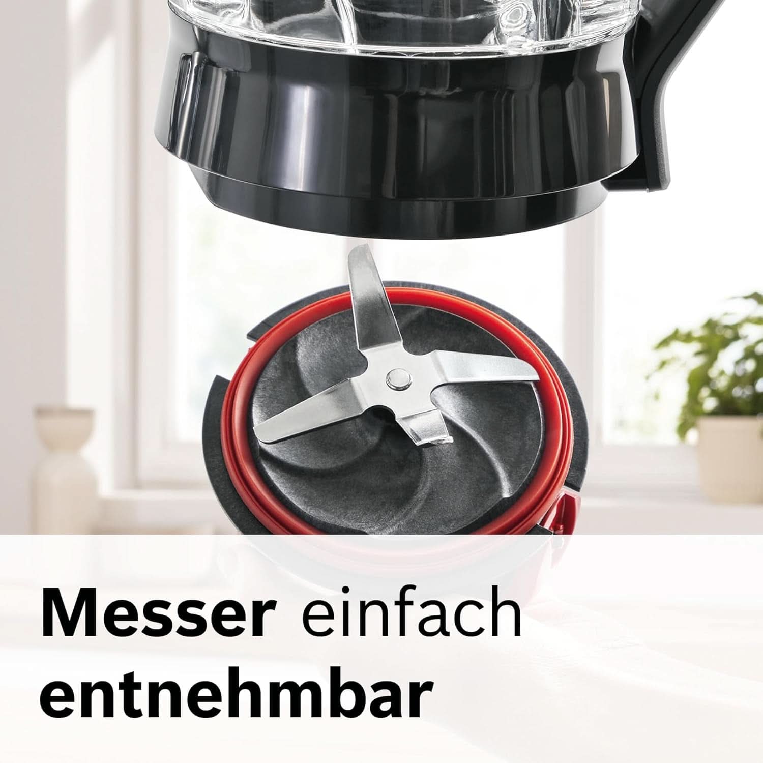 Bosch Standmixer Vitapower Serie 4 MMB6174SN, Verbesserte Version, Hochwertige Edelstahl-Klingen, 1.5L Glasbehälter, 0.6L To-Go-Flasche, Spülmaschinenfeste Teile, 30.000 U/Min, 1200 W, Silver Kitchen Naty Shop