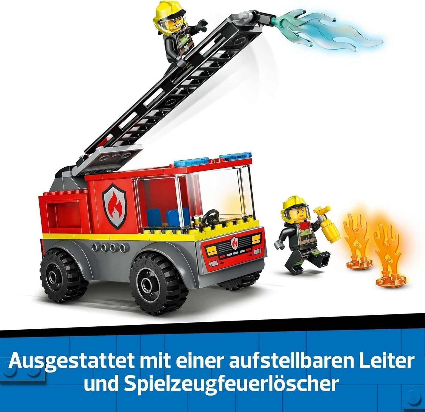 LEGO City Fire Ladder Truck – Spielzeug-Feuerwehrauto mit 2 Feuerwehrmann-Minifiguren für Jungen und Mädchen ab 4 Jahren – Lernspielzeug – Geschenk für Vorschulkinder 60463 Bausätze Besuchen Sie den LEGO-Store
