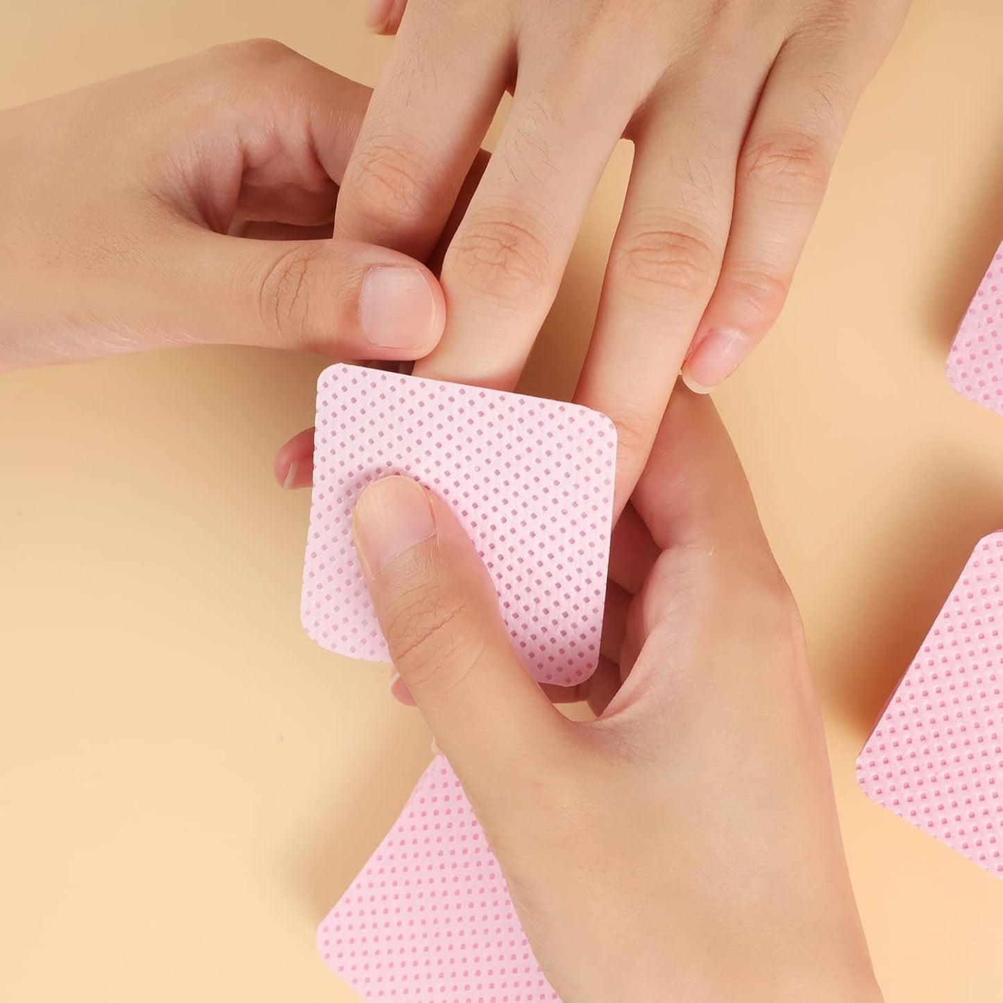 300 Stück Nagellackentferner Pads, Fusselfreie Nägel Wattepads Für Nägel Nagellackentferner Fusselfreie Nageltücher Reiniger Gelnägel - Rosa