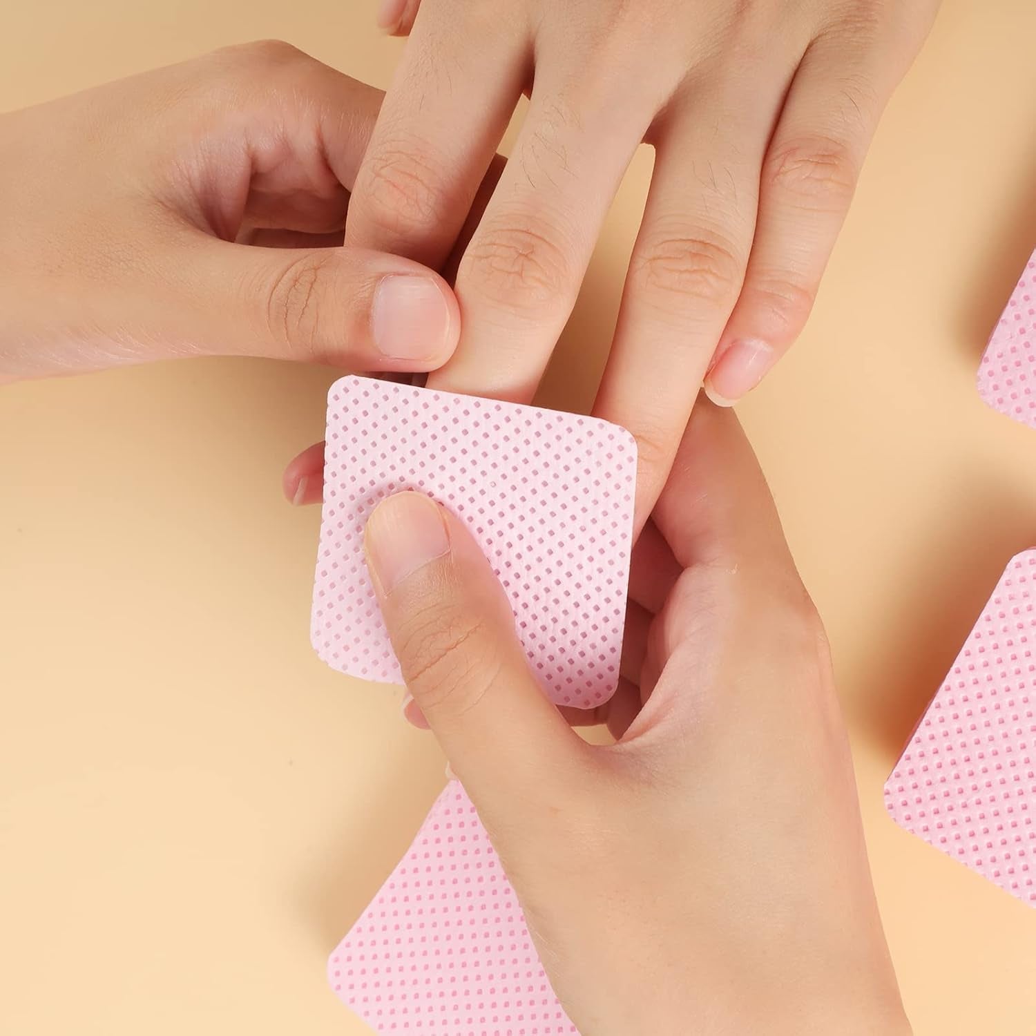 300 Stück Nagellackentferner Pads, Fusselfreie Nägel Wattepads Für Nägel Nagellackentferner Fusselfreie Nageltücher Reiniger Gelnägel - Rosa
