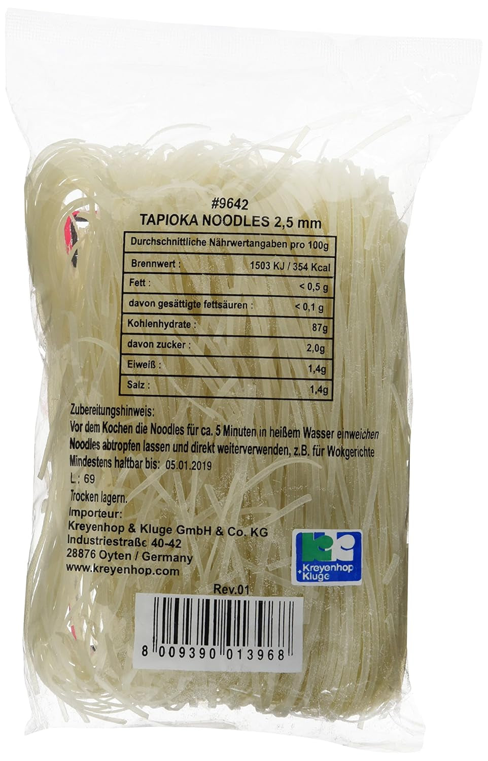 Reisnudeln mit Tapioka 2,5 mm (Huû tieáu nam vang) (1 x 400 g)