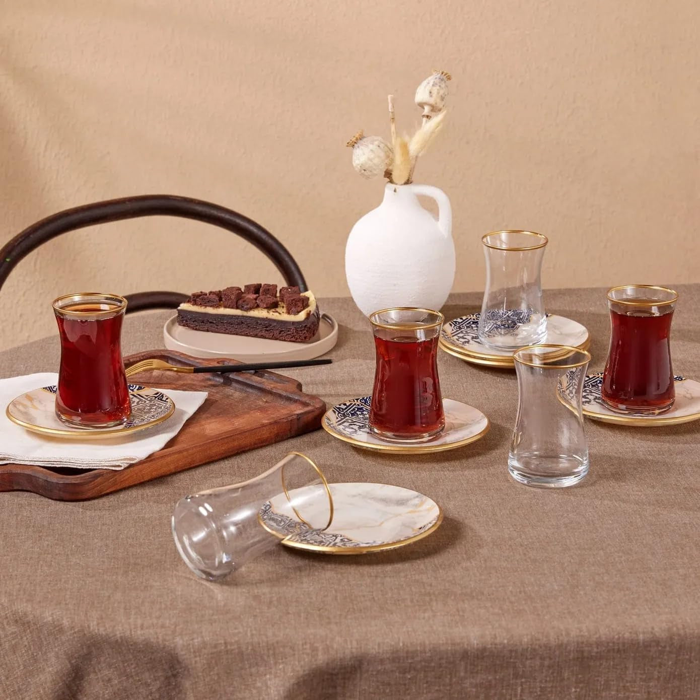 Karaca Aris 12-teiliges Teeservice für 6 Personen – exquisites Porzellanservice für eleganten Teegenuss