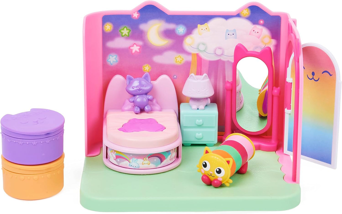 Gabby Dollhouse Deluxe Room Groovy Music Room und Deluxe Room Sweet Dreams Fluffy Cat Schlafzimmer