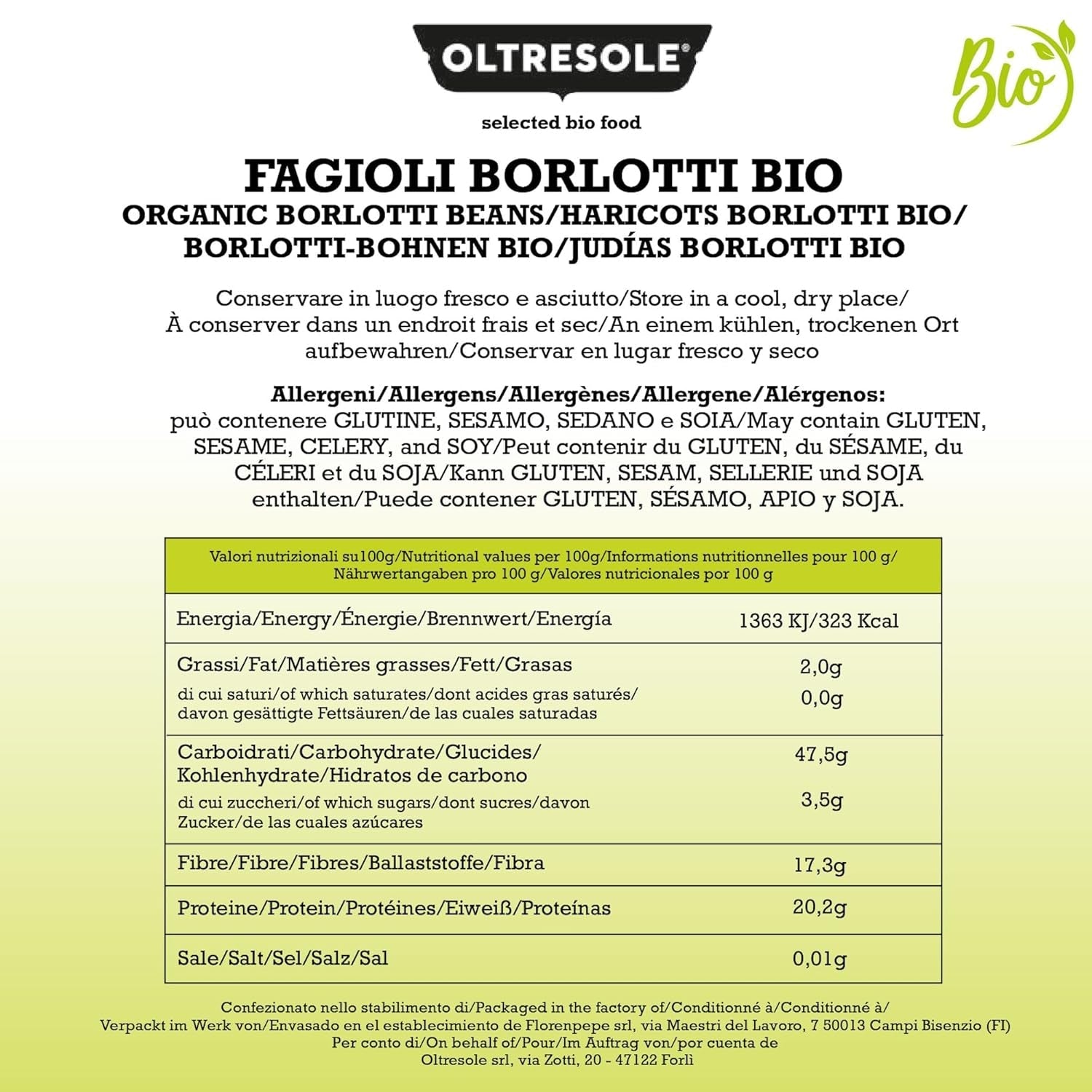 Bio-Borlottibohnen 5 kg, getrocknete Bio-Hülsenfrüchte aus kontrolliertem Anbau, ideal für Salate, Suppen und Beilagen, praktisches Format
