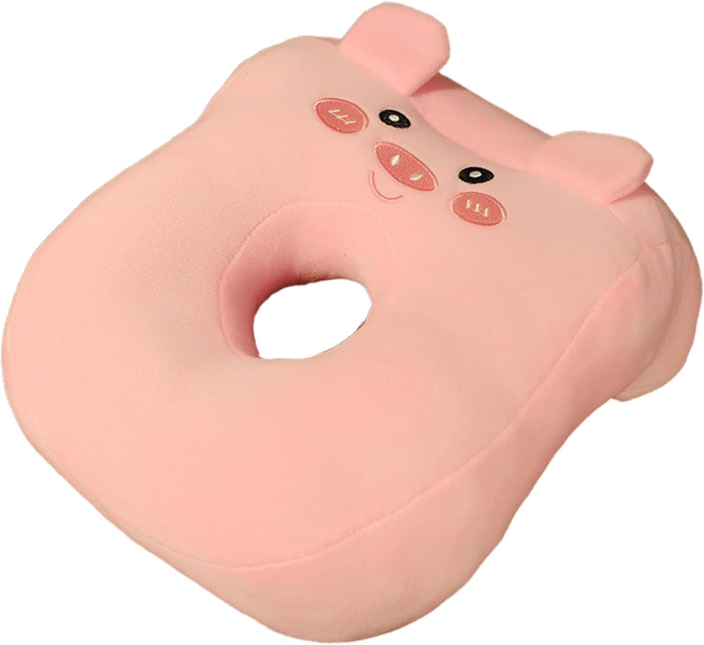 Büro-Schlafkissen aus Memory-Baumwolle, süßes Ohrlochkissen, weiches Schlafkissen, Seitenschläfer-Ohrkissen für Frauen, Mädchen, Kinder (Kätzchengrau). Naty Shop Rosa Ferkel-zervikale orthopädische Kissen