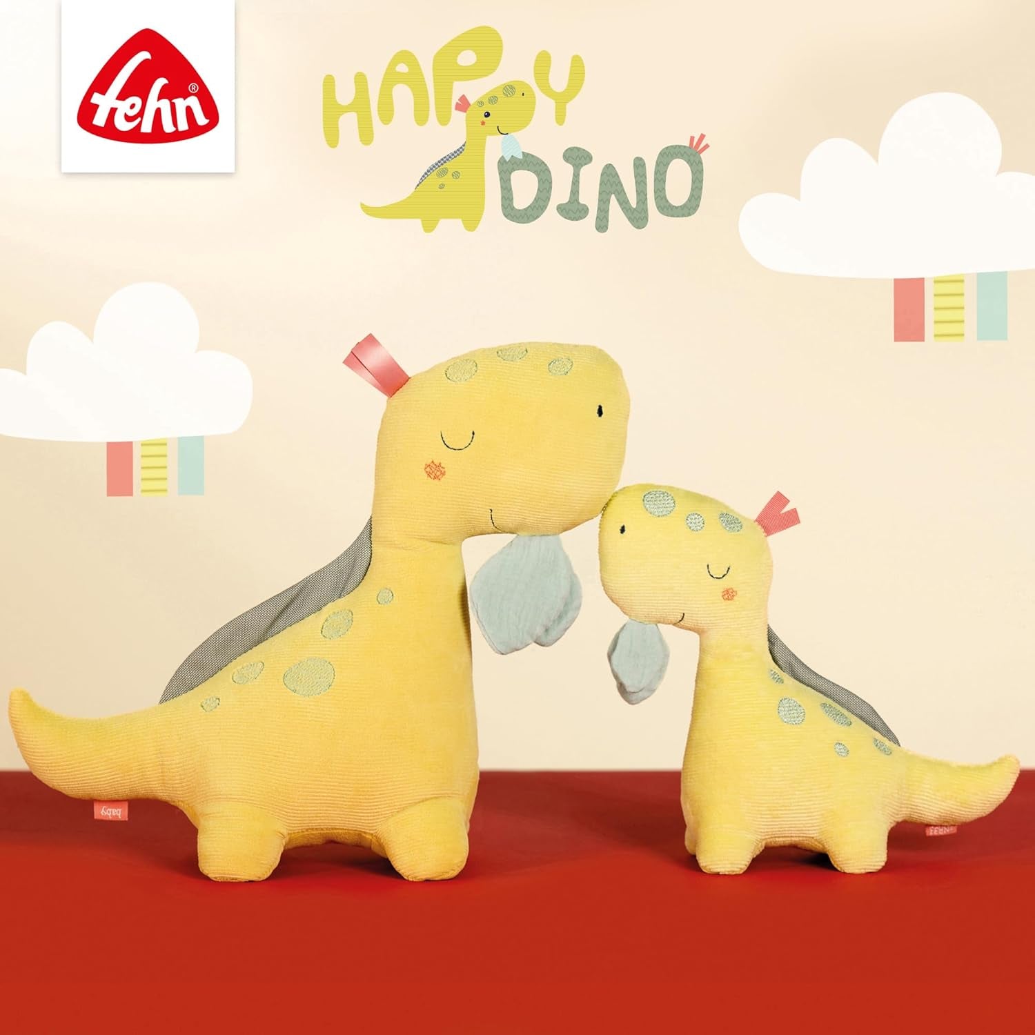 Fehn Activity Spiral Dino – Schiebe- und Zieh-Kinderwagenspielzeug – Baby-Dinosaurierspielzeug für Bett, Spielplatz, Kinderwagen und Autositz – Motorikspielzeug für Babys und Kleinkinder ab 0+ Monaten Babyspielzeug Naty Shop