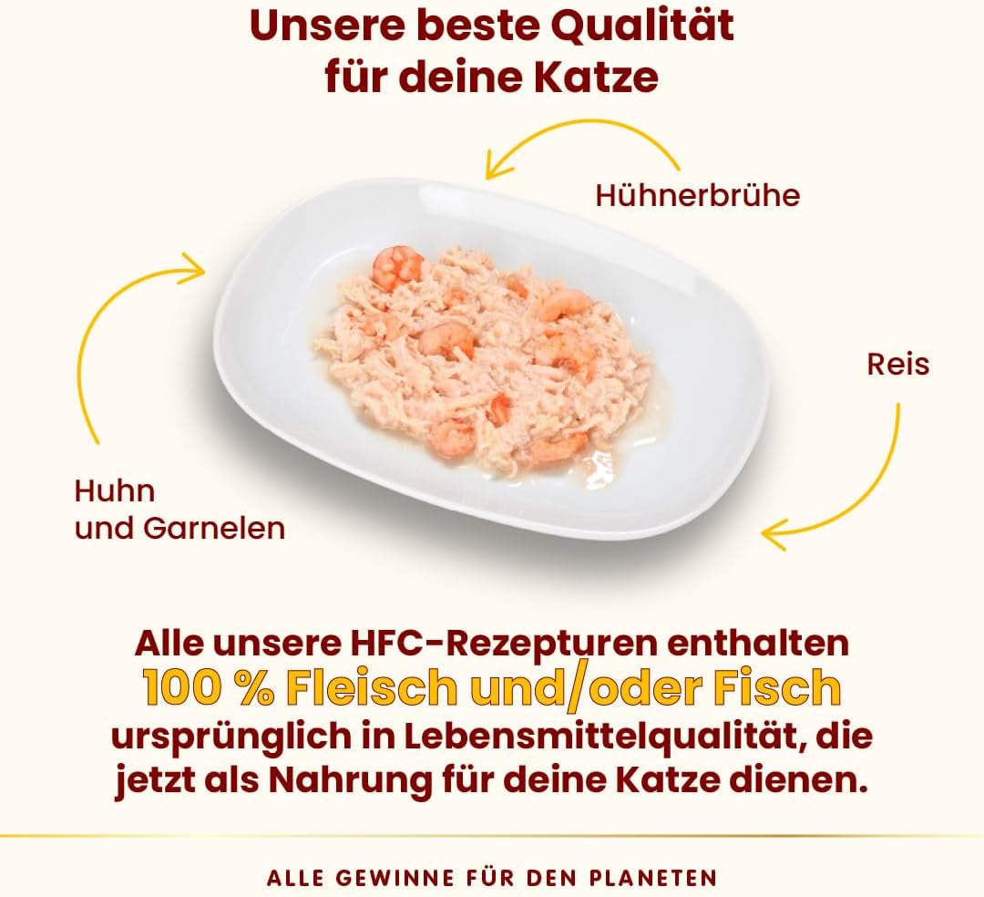 Almo Nature HFC Natürliches Nassfutter für Katzen – Verschiedene Rezepte mit Huhn – 6 x 70 g