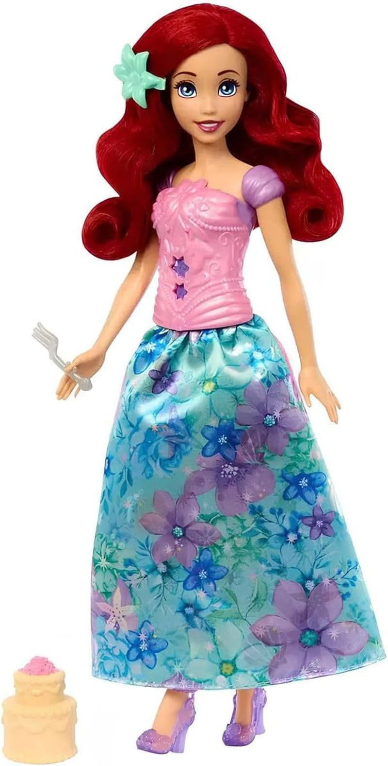 Mattel Disney Princess Ariel Spin & Reveal Modepuppen-Set mit 11 Überraschungen, darunter 5 Zubehörteile, 5 Aufkleber und eine vom Film HTV88 inspirierte Spielszene