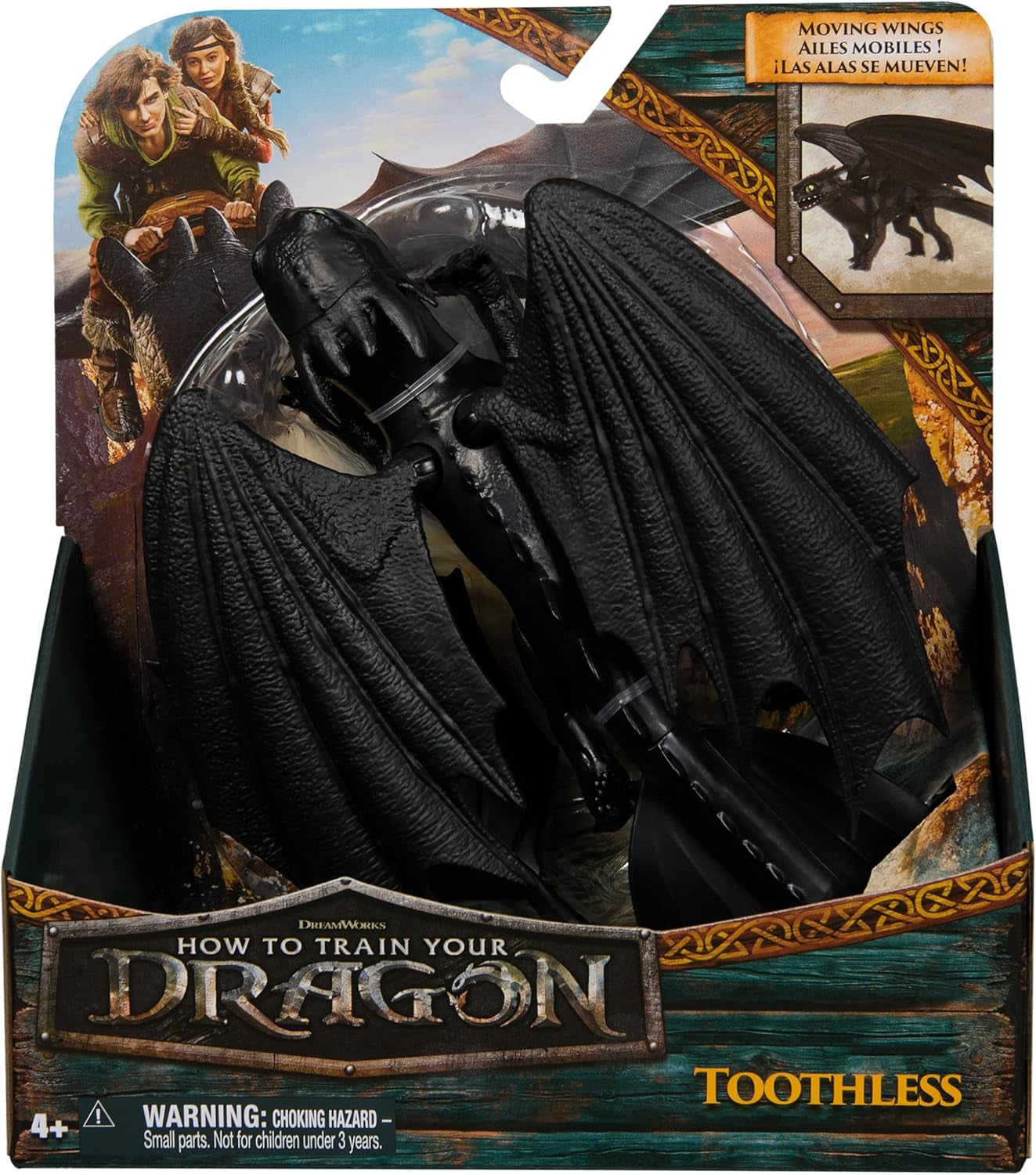 Dreamworks „Drachenzähmen leicht gemacht“, 22 cm lange Grundfigur „Drache ohne Zahn“, Spielzeug für Kinder ab 4 Jahren, Actionfiguren, Naty Shop