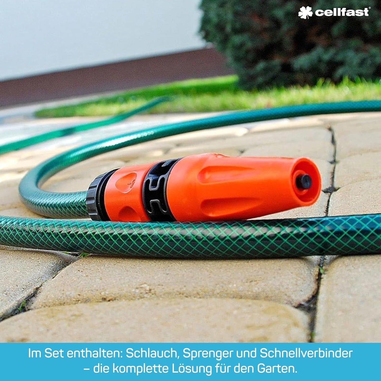 CELLFAST Sprinkler-Set, Gartensprinkler, Rasensprinkler für Blumen und Pflanzen, Schnellanschluss, wirtschaftlich