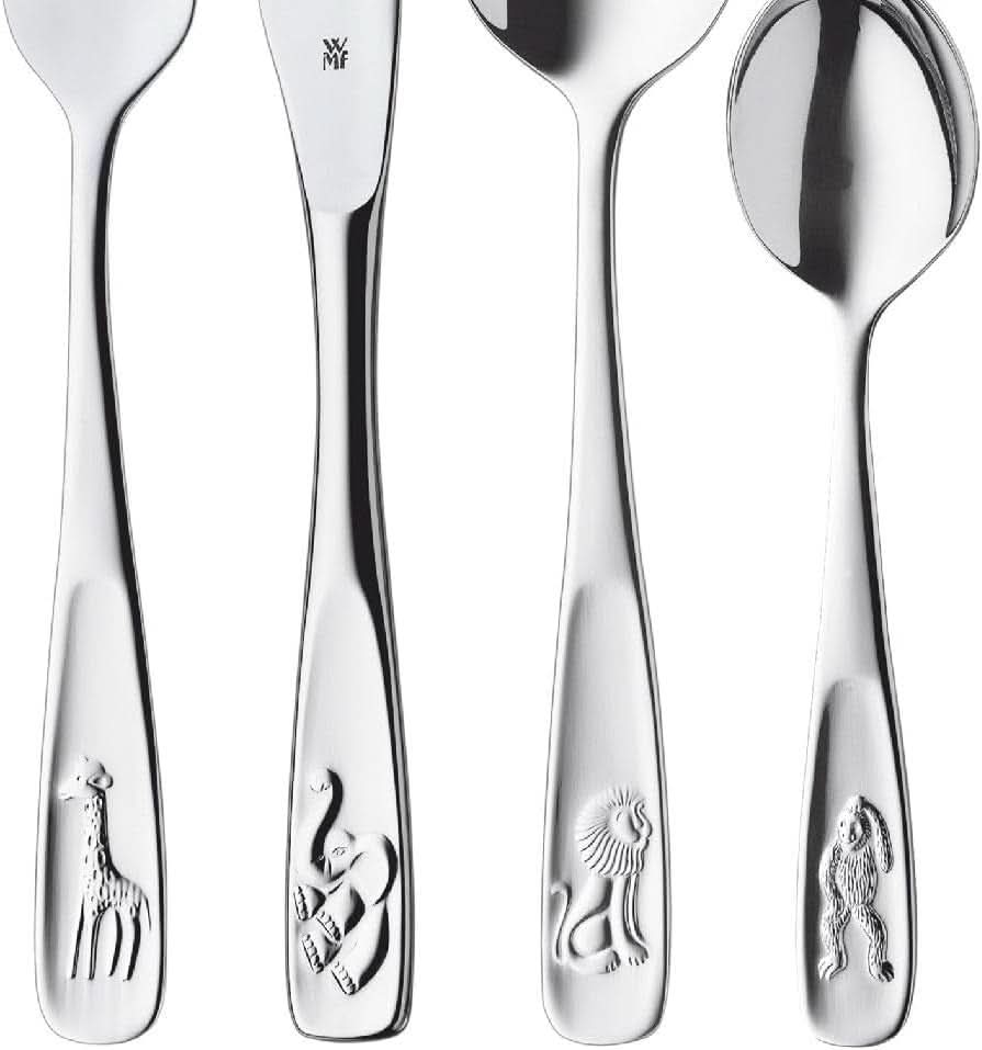 WMF Animals Edelstahlbesteck für Kinder, 4-teilig, poliert Cromargan Kitchen Naty Shop