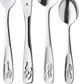 WMF Animals Edelstahlbesteck für Kinder, 4-teilig, poliert Cromargan Kitchen Naty Shop