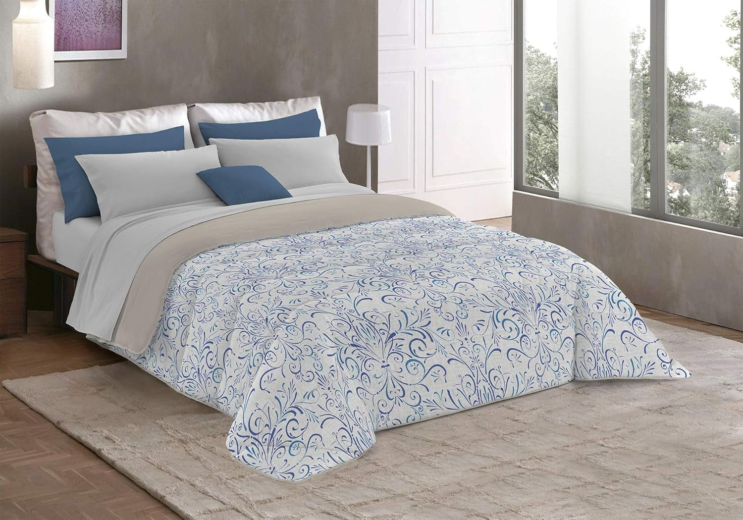 Fantasy T-Fa-Hypnotic-1P Winterdecke, Mikrofaser, Hypnotic, 170 x 260 cm. Steppdecken und Steppdecken Naty Shop Ornato Tex 260 x 260 cm