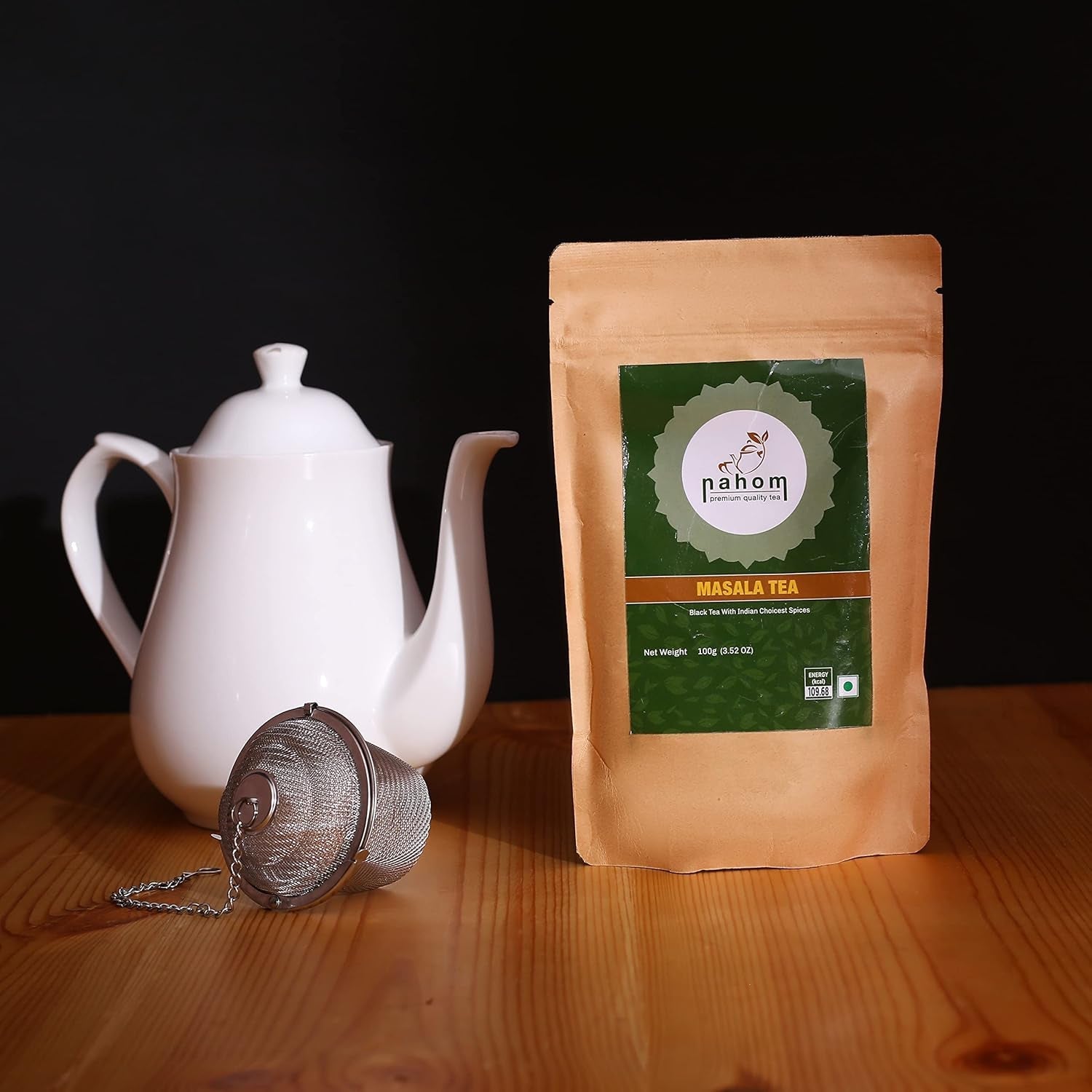 Indiens Masala Chai loser Blatttee | 50 Tassen, Mischung aus schwarzem Tee, Zimt, Kardamom, schwarzem Pfeffer | Gewürzter Masala-Tee | Chai Latte Suited 3,53 oz/ 100 g Beutel